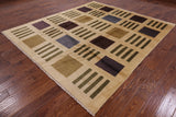 Persian Gabbeh Handmade Wool Rug - 8' 1" X 9' 2" - Golden Nile