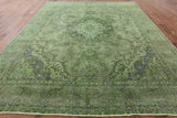 Floral Oriental Green Overdyed Rug 9 X 13 - Golden Nile