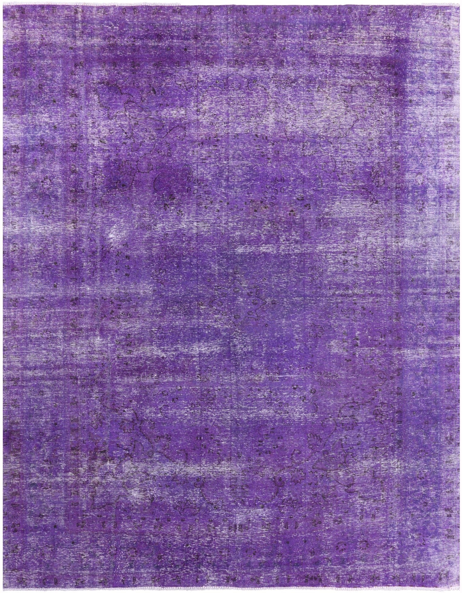 Purple Persian Overdyed Hand Knotted Wool Rug - 9' 9" X 12' 6" - Golden Nile