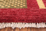 Red Tribal Gabbeh Hand Knotted Wool Area Rug - 4' 2" X 6' 3" - Golden Nile