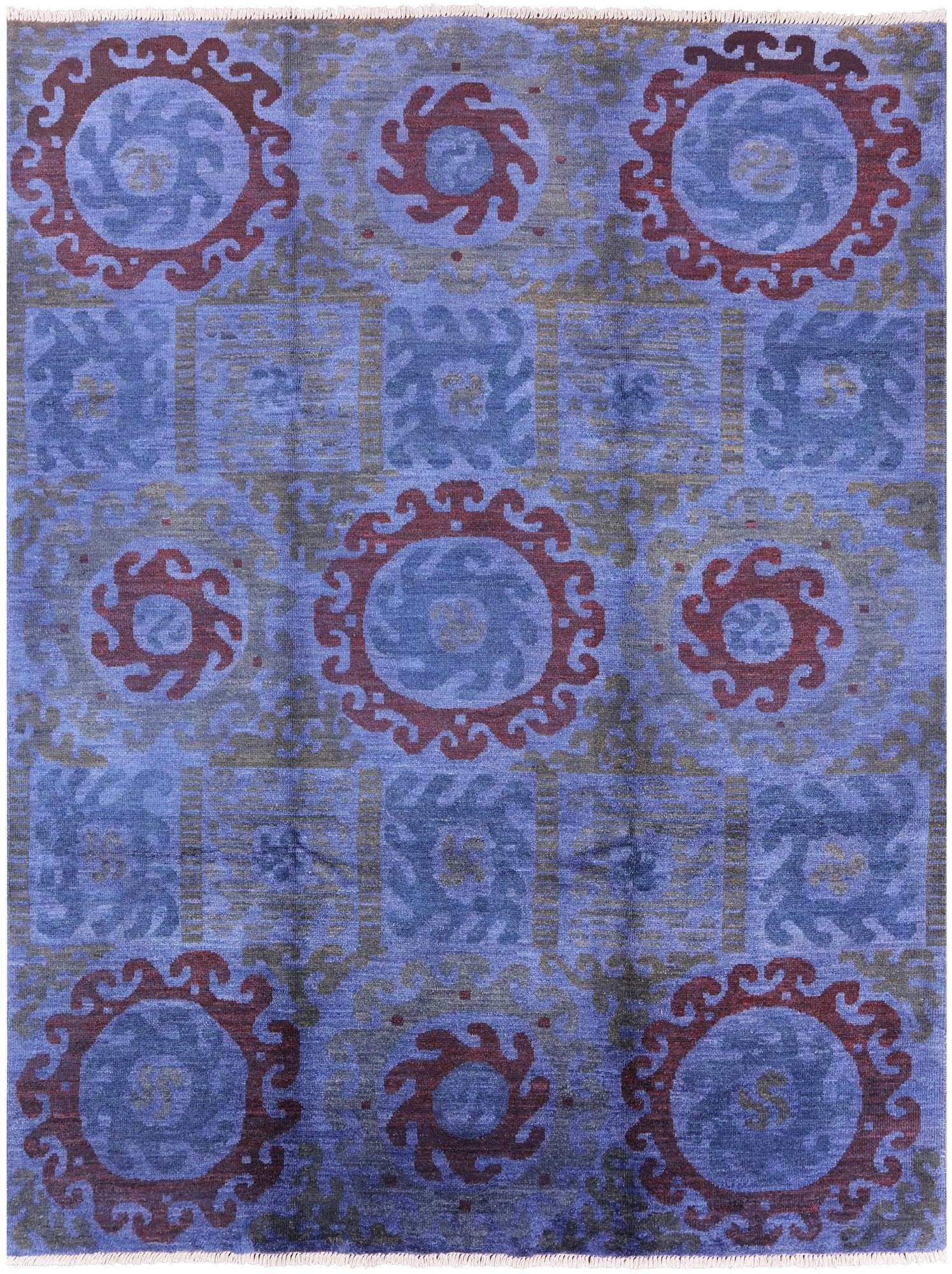 Ikat Handmade Wool Area Rug - 9' 0" X 11' 10" - Golden Nile