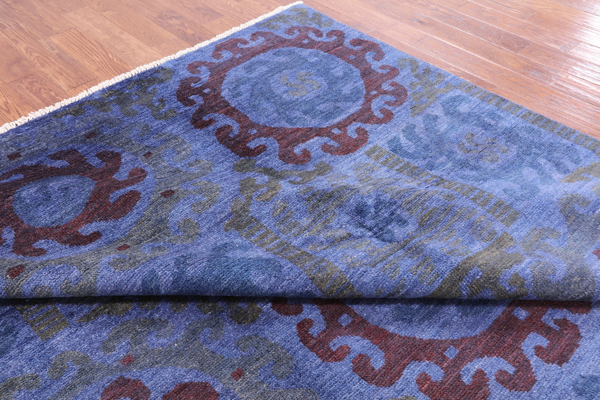 Ikat Handmade Wool Area Rug - 9' 0" X 11' 10" - Golden Nile