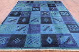 Signed Ikat Hand Knotted Wool Rug - 8' 5" X 9' 8" - Golden Nile
