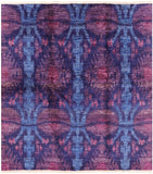 Ikat Hand Knotted Wool Area Rug - 8' 1" X 9' 0" - Golden Nile