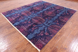 Ikat Hand Knotted Wool Area Rug - 8' 1" X 9' 0" - Golden Nile