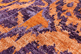 Purple Ikat Hand Knotted Wool Area Rug - 6' 1" X 12' 1" - Golden Nile
