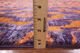 Purple Ikat Hand Knotted Wool Area Rug - 6' 1" X 12' 1" - Golden Nile