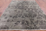 Grey Modern Hand Knotted Wool Rug - 8' 1" X 9' 10" - Golden Nile