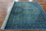 Overdyed Floral Wool Area Rug 7 X 10 - Golden Nile