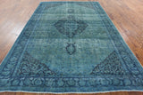 Overdyed Floral Wool Area Rug 7 X 10 - Golden Nile