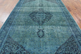 Overdyed Floral Wool Area Rug 7 X 10 - Golden Nile