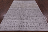 Ivory Tribal Moroccan Hand Knotted Wool Rug - 6' 1" X 8' 8" - Golden Nile