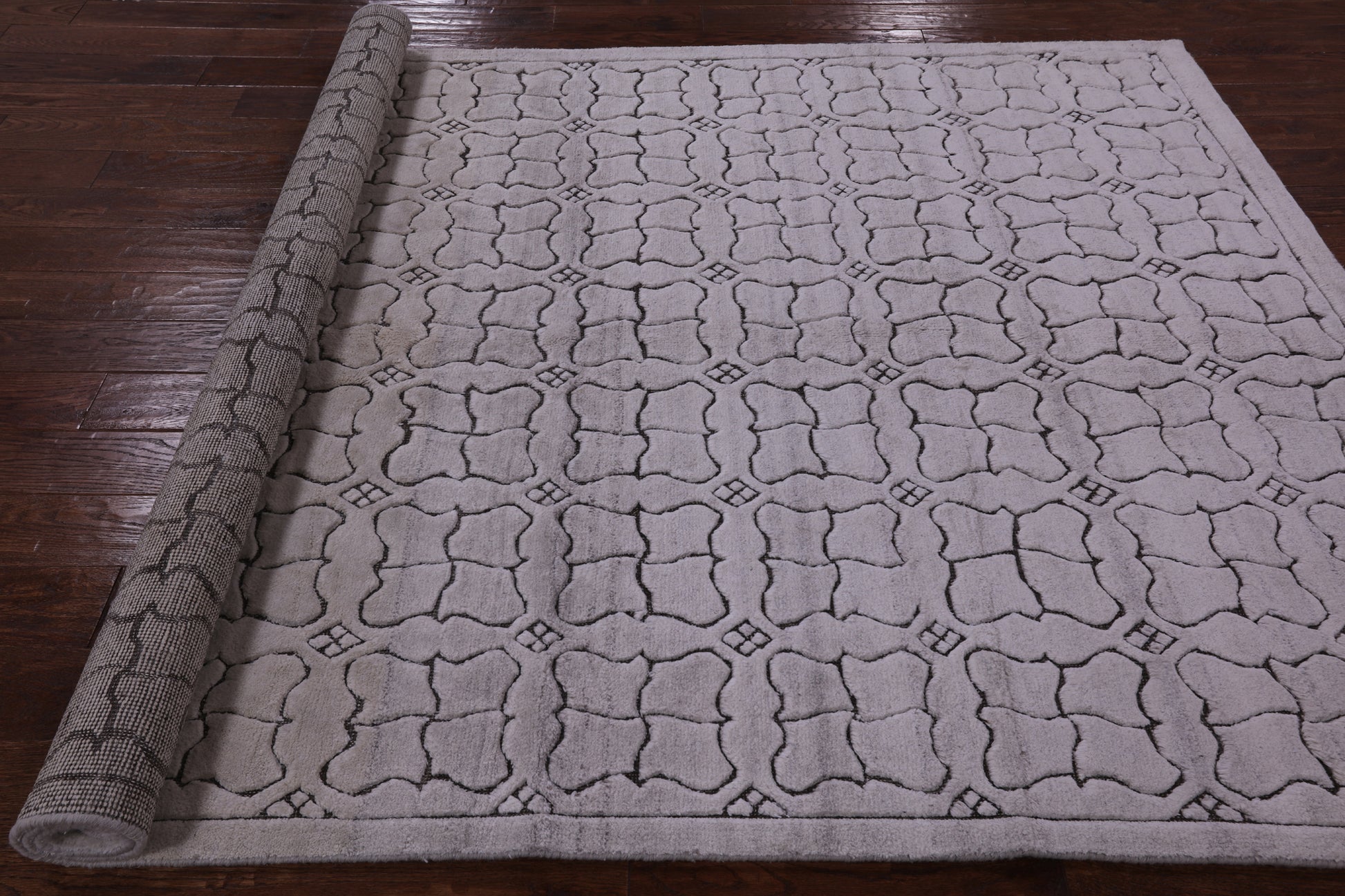 Ivory Tribal Moroccan Hand Knotted Wool Rug - 6' 1" X 8' 8" - Golden Nile