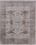 Ivory Turkish Oushak Hand Knotted Wool Rug - 8' 1" X 10' 0" - Golden Nile