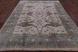 Ivory Turkish Oushak Hand Knotted Wool Rug - 8' 1" X 10' 0" - Golden Nile