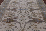 Ivory Turkish Oushak Hand Knotted Wool Rug - 8' 1" X 10' 0" - Golden Nile