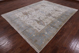 Ivory Turkish Oushak Hand Knotted Wool Rug - 8' 1" X 10' 0" - Golden Nile