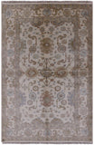 Ivory Turkish Oushak Hand Knotted Wool Rug - 5' 10" X 8' 10" - Golden Nile