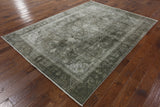 Green Overdyed Wool Area Rug 6 X 9 - Golden Nile