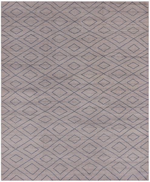 Ivory Moroccan Hand Knotted Wool Rug - 8' 4" X 10' 1" - Golden Nile