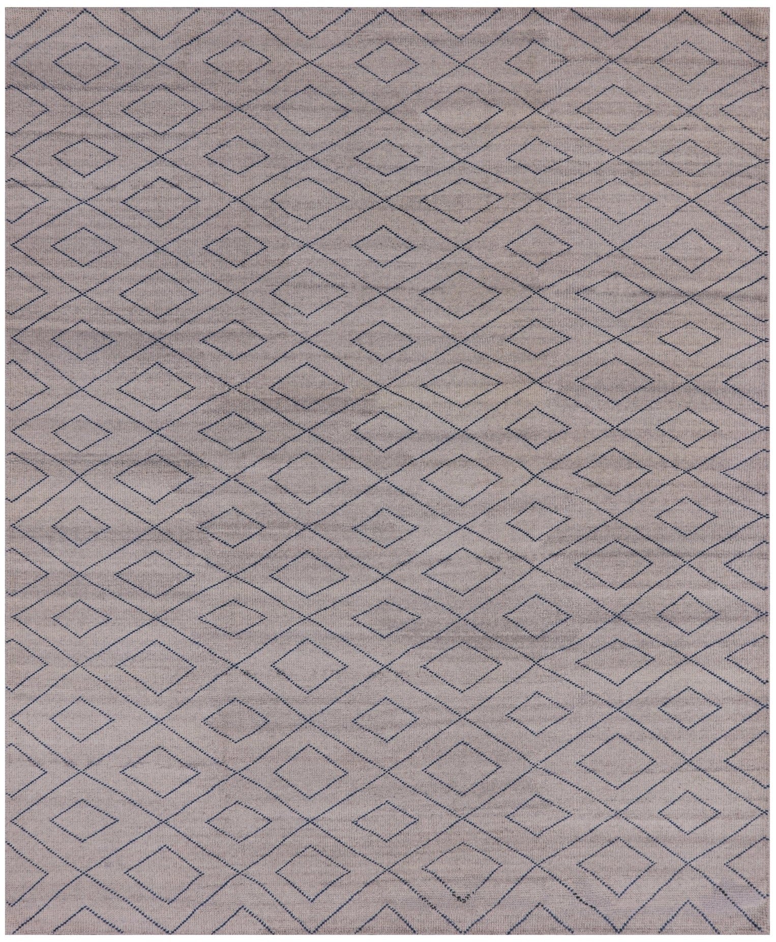 Ivory Moroccan Hand Knotted Wool Rug - 8' 4" X 10' 1" - Golden Nile