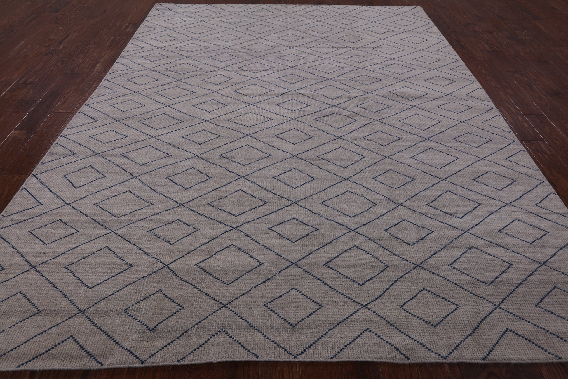 Ivory Moroccan Hand Knotted Wool Rug - 8' 4" X 10' 1" - Golden Nile