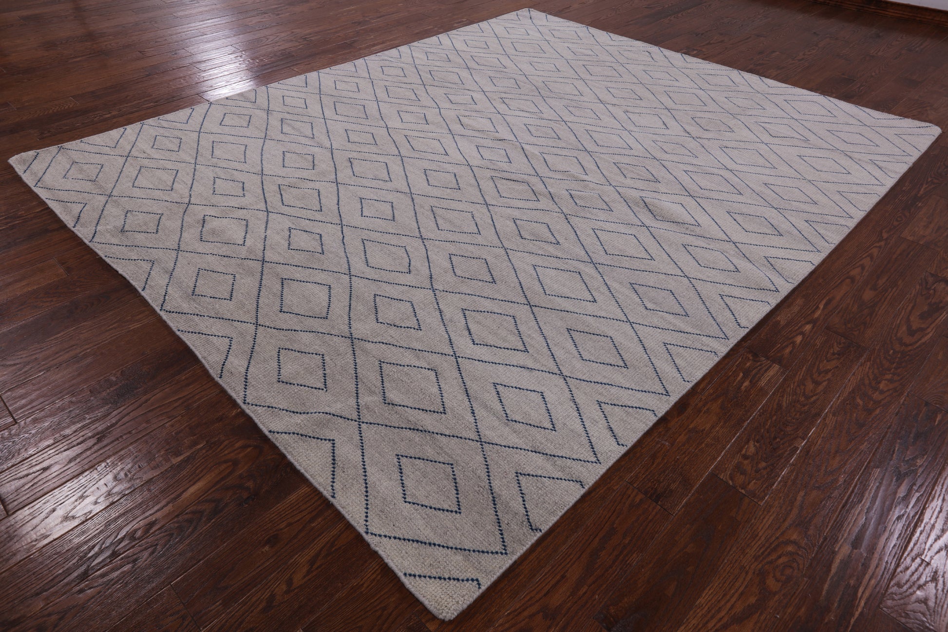 Ivory Moroccan Hand Knotted Wool Rug - 8' 4" X 10' 1" - Golden Nile