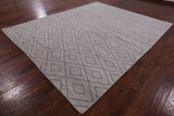 Ivory Moroccan Hand Knotted Wool Rug - 8' 4" X 10' 1" - Golden Nile