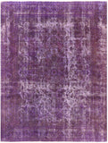 Purple Persian Overdyed Hand Knotted Wool Rug - 9' 7" X 12' 6" - Golden Nile