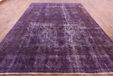 Purple Persian Overdyed Hand Knotted Wool Rug - 9' 7" X 12' 6" - Golden Nile