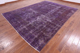 Purple Persian Overdyed Hand Knotted Wool Rug - 9' 7" X 12' 6" - Golden Nile