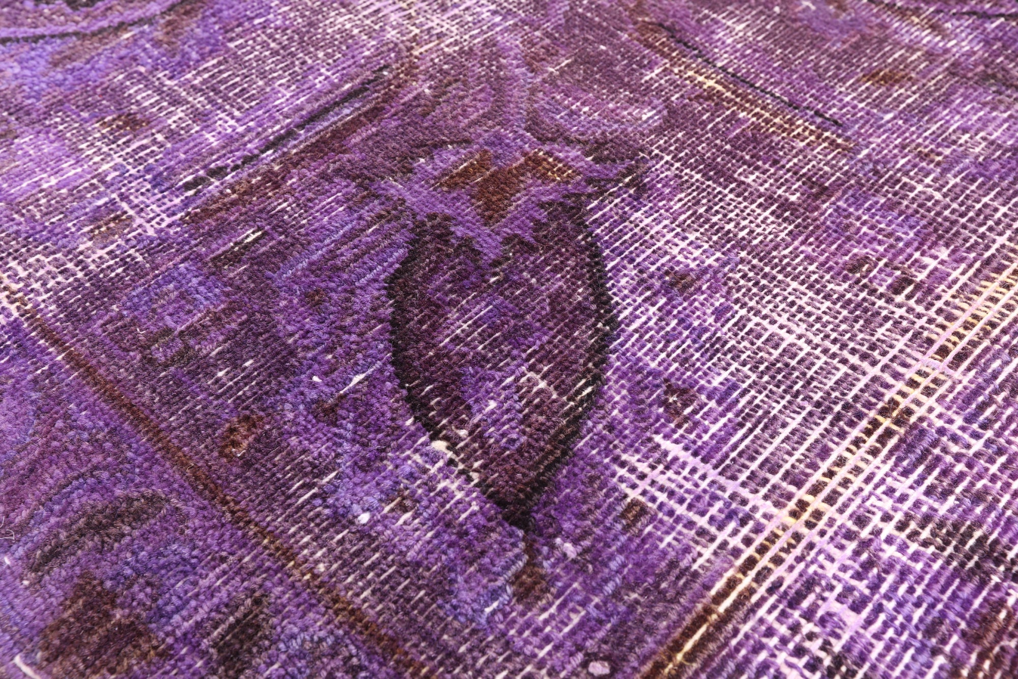 Purple Persian Overdyed Hand Knotted Wool Rug - 9' 7" X 12' 6" - Golden Nile