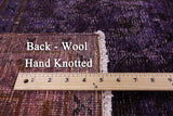 Purple Persian Overdyed Hand Knotted Wool Rug - 9' 7" X 12' 6" - Golden Nile