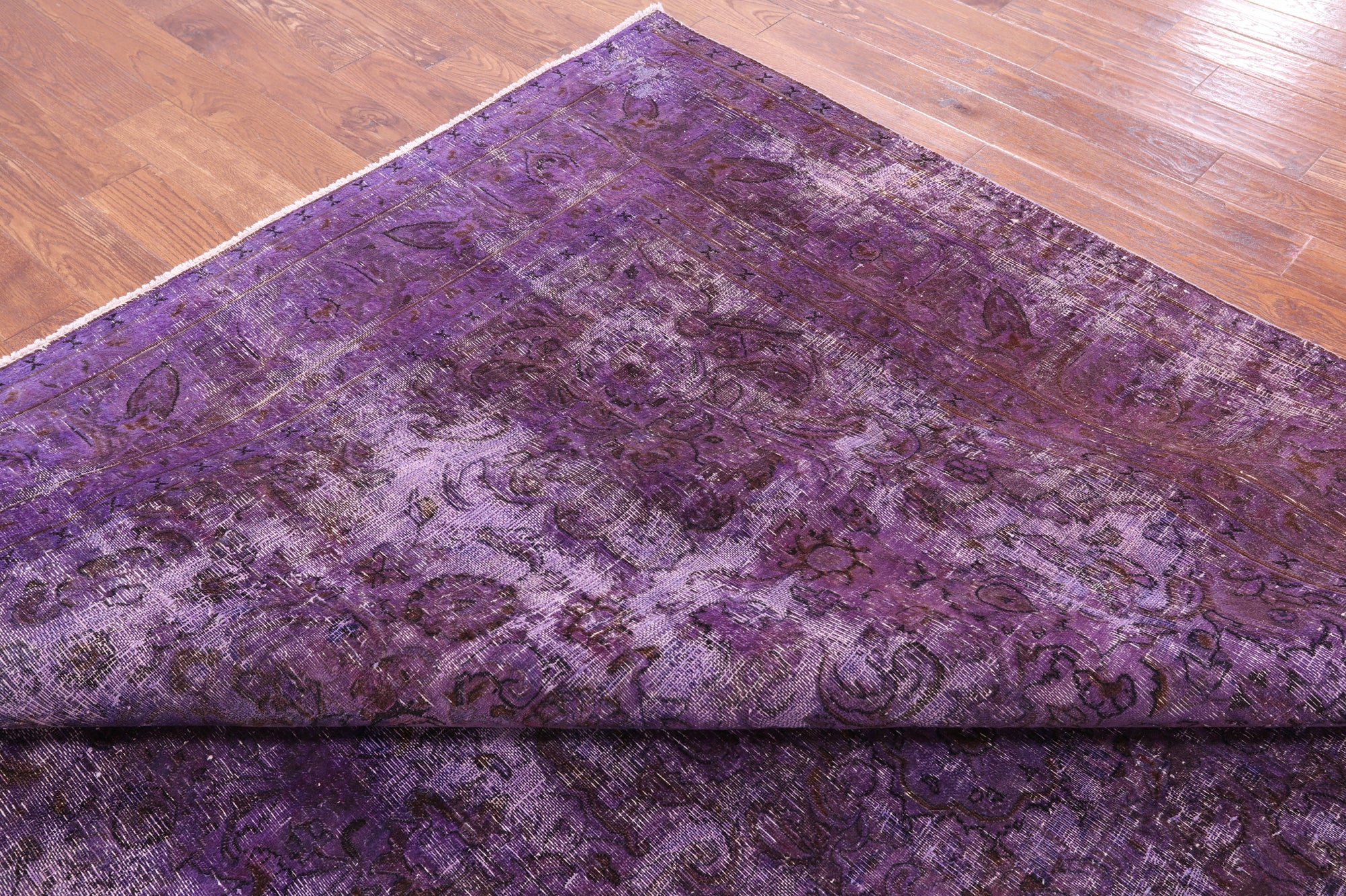 Purple Persian Overdyed Hand Knotted Wool Rug - 9' 7" X 12' 6" - Golden Nile