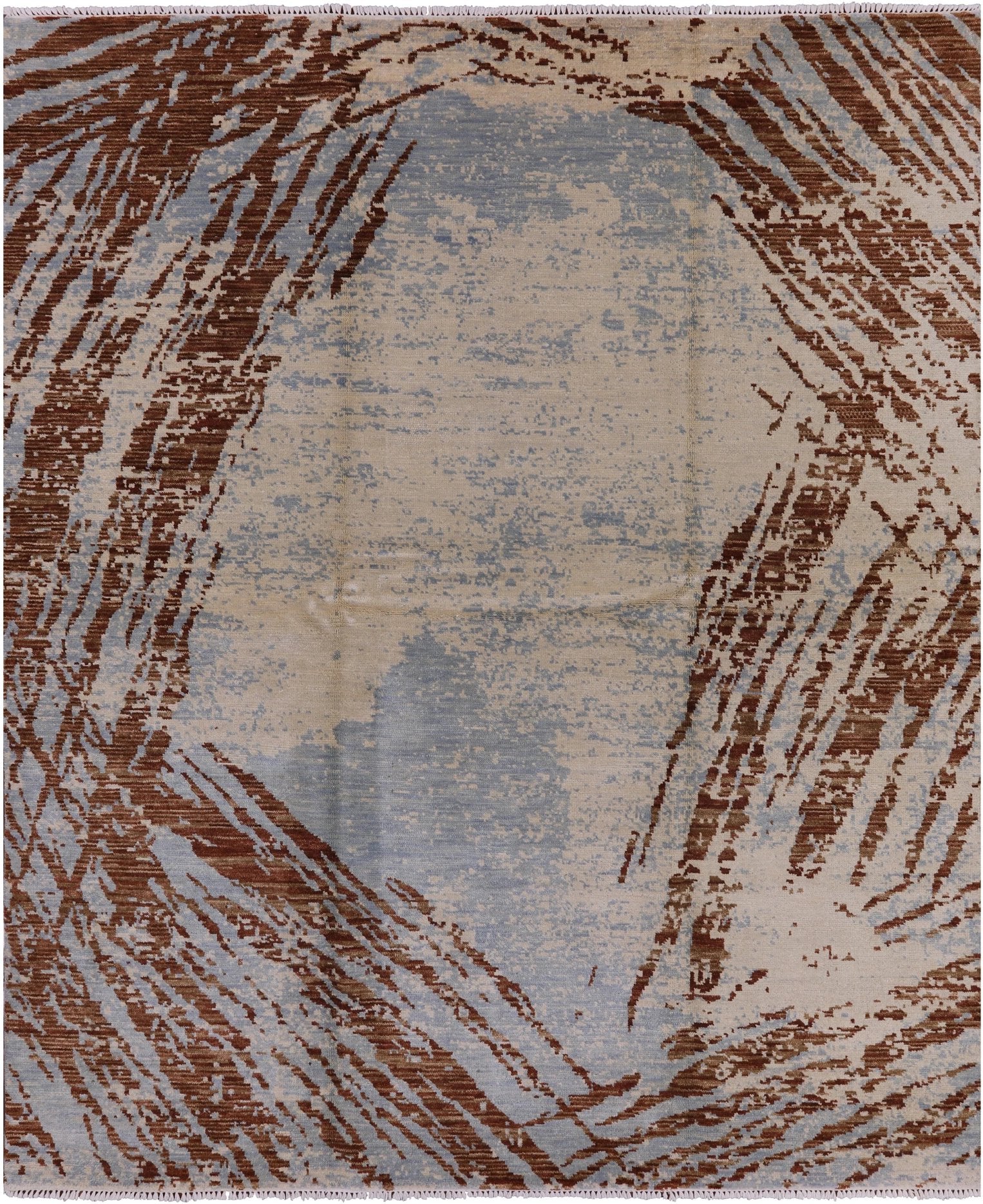 Modern Hand Knotted Area Rug - 8' 2" X 10' 0" - Golden Nile