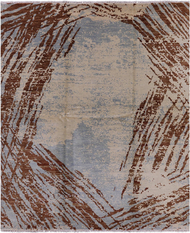 Modern Hand Knotted Area Rug - 8' 2
