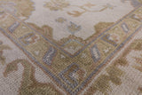 Ivory Turkish Oushak Hand Knotted Wool Rug - 6' 3" X 8' 10" - Golden Nile