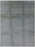 Modern Handmade Wool & Silk Rug - 9' 1" X 12' 3" - Golden Nile