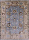 Blue Turkish Oushak Handmade Wool Rug - 9' 1" X 11' 10 - Golden Nile
