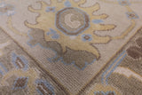 Blue Turkish Oushak Handmade Wool Rug - 9' 1" X 11' 10" - Golden Nile