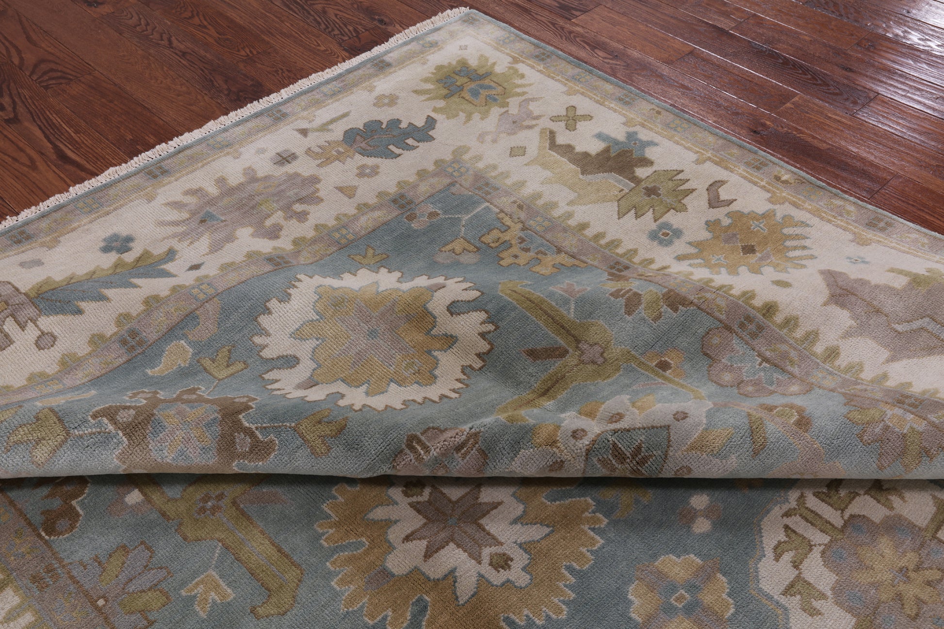 Turkish Oushak Hand Knotted Wool Rug - 9' 0" X 11' 5" - Golden Nile