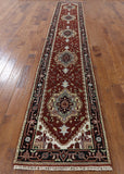 Heriz Serapi Hand Knotted Wool Runner Rug - 2' 7" X 15' 10" - Golden Nile