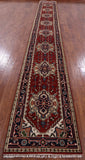 Red Heriz Handmade Wool Runner Rug - 2' 7" X 19' 10" - Golden Nile