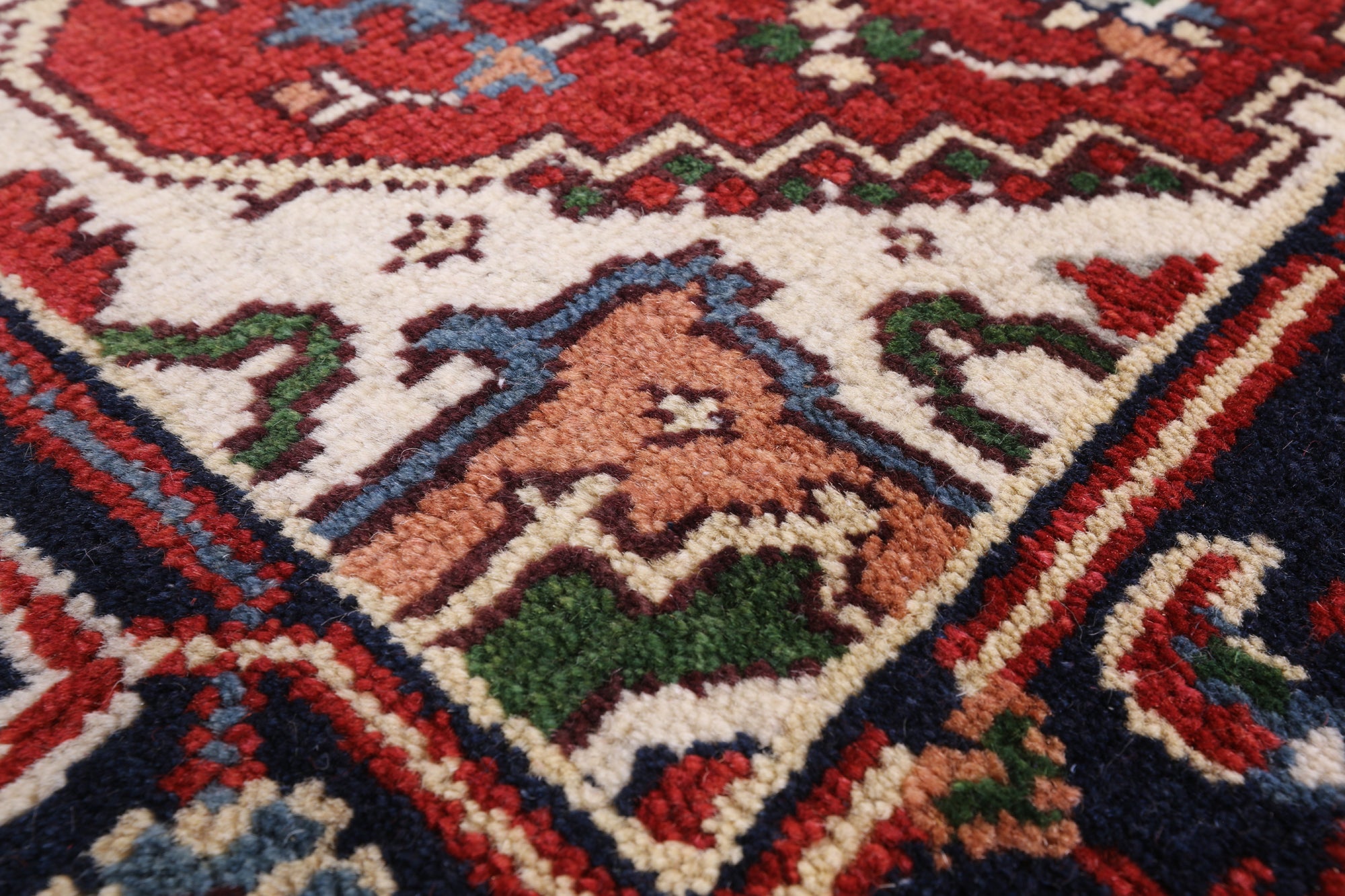 Red Heriz Handmade Wool Runner Rug - 2' 7" X 19' 10" - Golden Nile