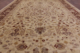 Ivory Chobi Peshawar Hand Knotted Wool Rug - 12' 0" X 17' 10" - Golden Nile