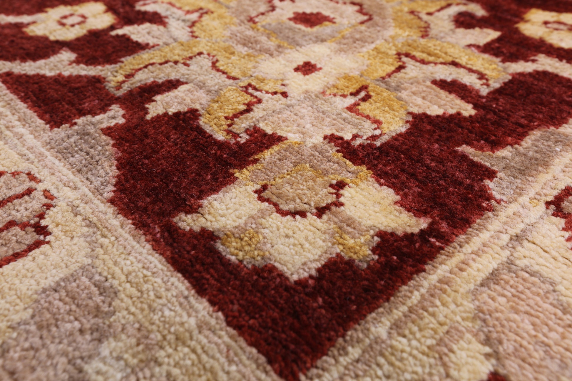 Ivory Chobi Peshawar Hand Knotted Wool Rug - 12' 0" X 17' 10" - Golden Nile