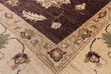Brown Peshawar Handmade Wool Rug - 8' 3" X 10' 3" - Golden Nile