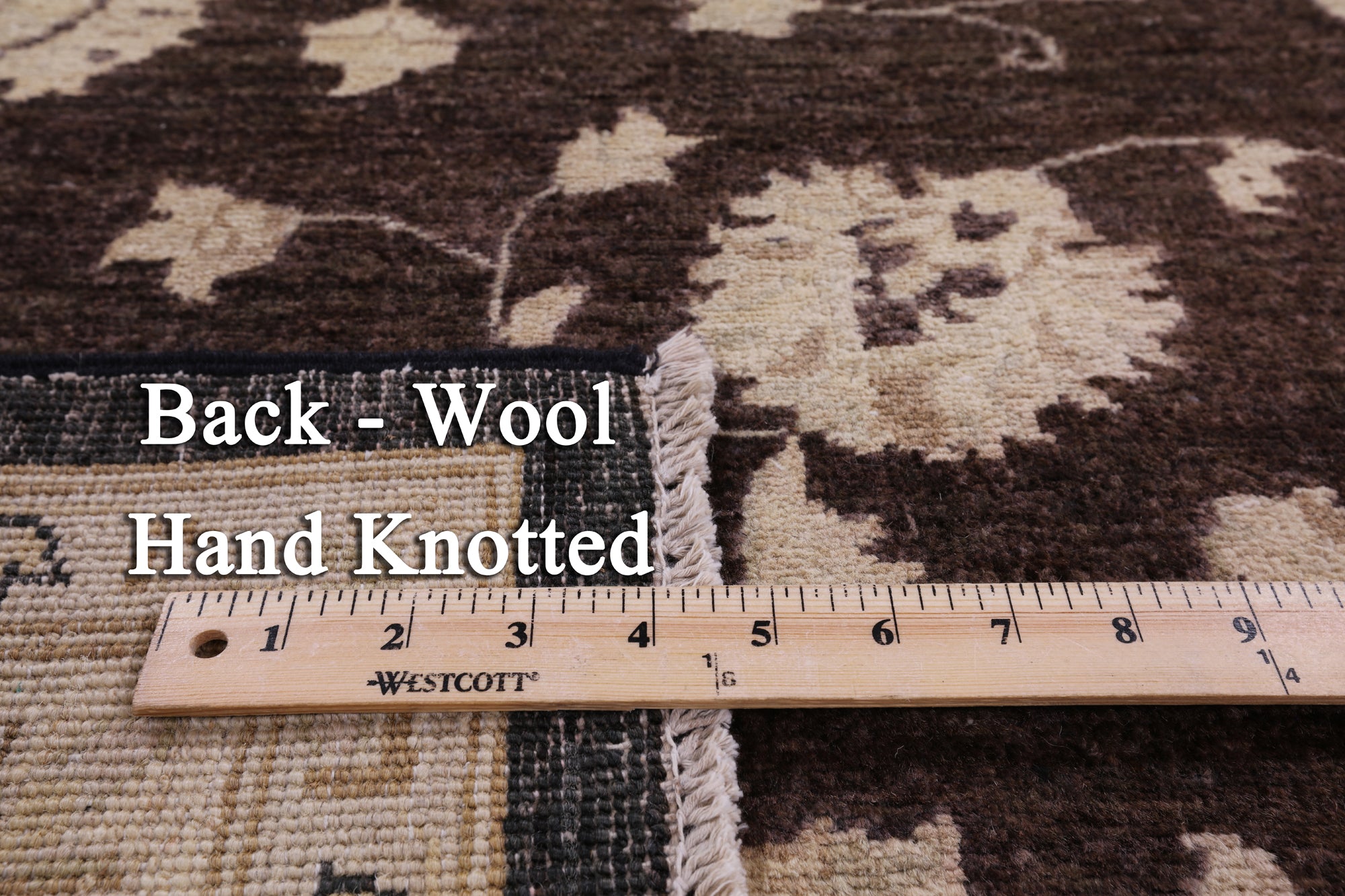 Brown Chobi Peshawar Handmade Wool Area Rug - 6' 0" X 8' 10" - Golden Nile