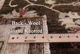 Brown Chobi Peshawar Handmade Wool Rug - 8' 2" X 10' 2" - Golden Nile