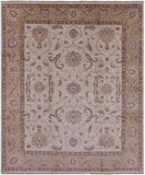 Ivory Peshawar Hand Knotted Rug - 8' 3" X 9' 10" - Golden Nile